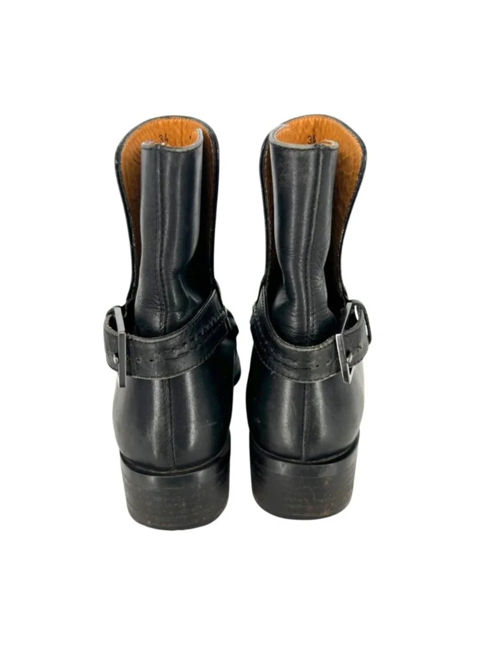 Tods Black Leather Chelsea Ankle Boots With Buckle Detail Size 34 EU Size 4 US